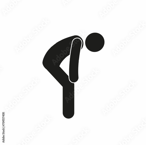figure of a man leaning forward, pictogram, stick man, silhouette, flat illustration