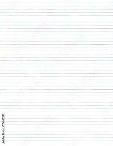 notepaper horizontal lines of soft multicolor iridescent lines on white