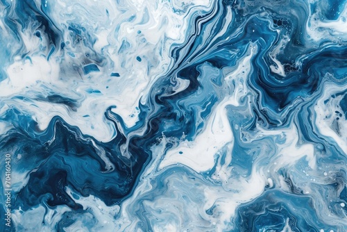 Abstract marble texture in blue and white hues