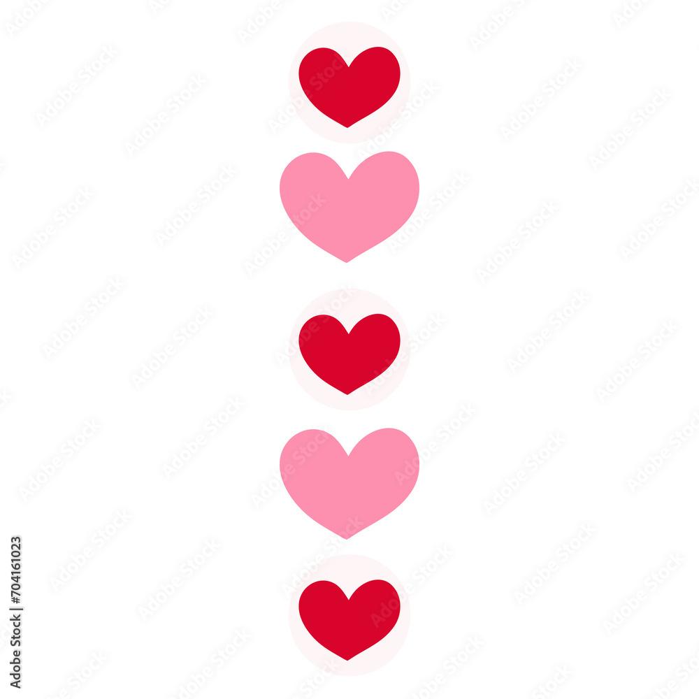 red hearts on white background