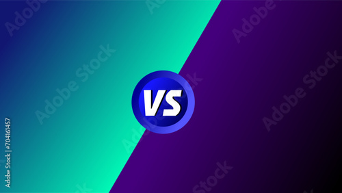 Versus screen double partition dark blue green and purple separating concepts for comparison presentation background.