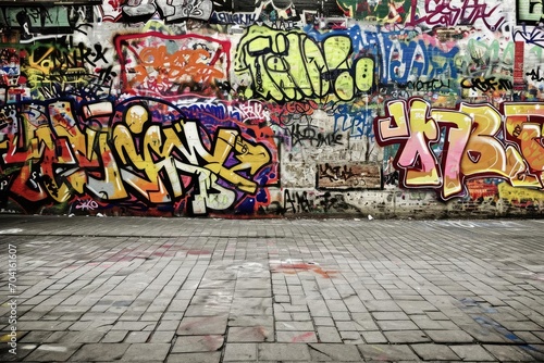 Urban graffiti wall for edgy and vibrant posts