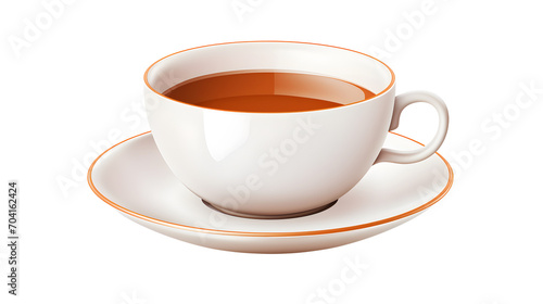 Cup with tea, white cup of tea on isolated white background. Great for arts and designs in general.