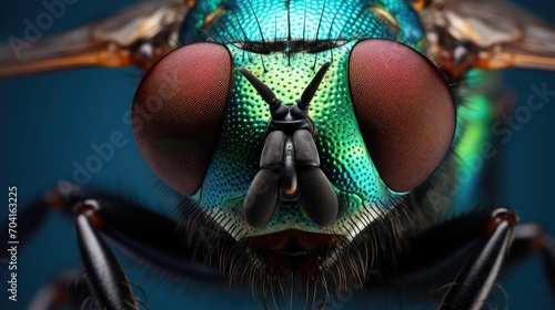 Close up flies insect macro photo