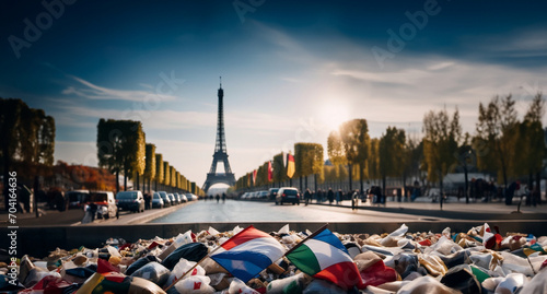 garbage on the streets of Paris after sports competitions and concerts. 