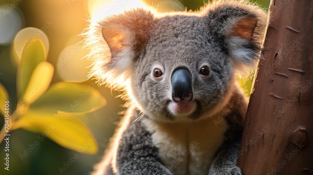 Naklejka premium A cute koala in sunny day