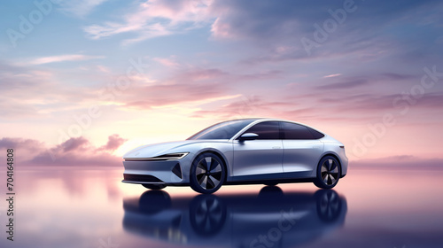 Luxury car new energy vehicle auto show background, technology city car advertising background image