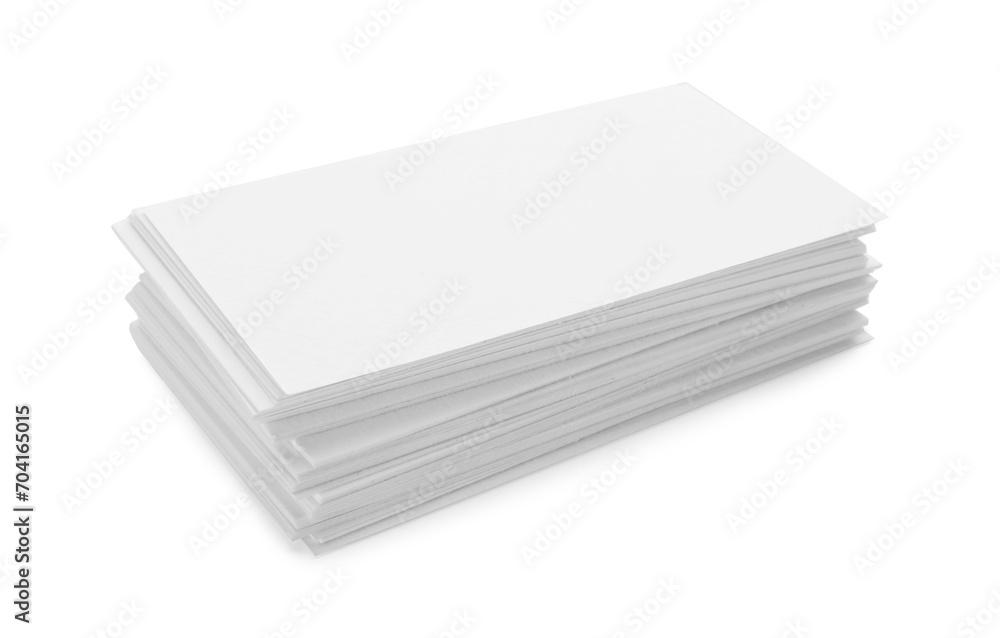 Blank business cards isolated on white. Mockup for design Blank business cards isolated on white. Mockup for design