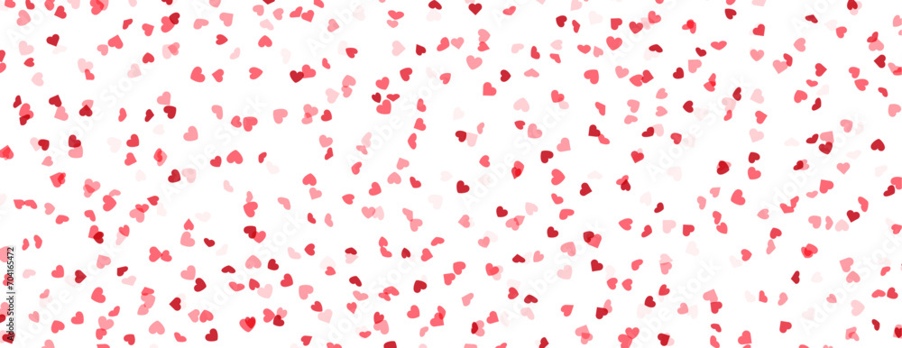 Pink love heart pattern illustration. Valentine's day holiday backdrop texture with small flying hearts.