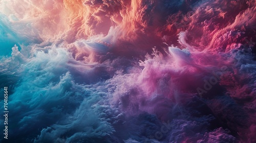 Layers of translucent colors blending together to create a dreamlike, ethereal atmosphere.