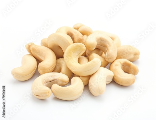 A pile of cashew nuts isolated on a white background,