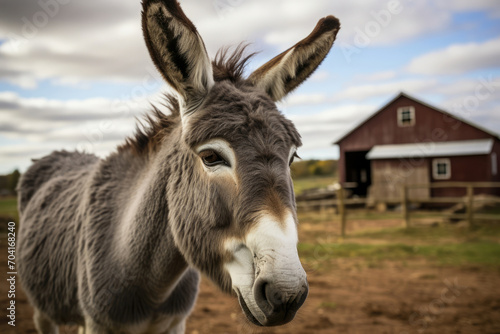 Head mule donkey animal cute nature farming portrait brown mammal grass