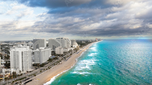 Aerial view of Fort Lauderdale Beach, Florida, USA photo