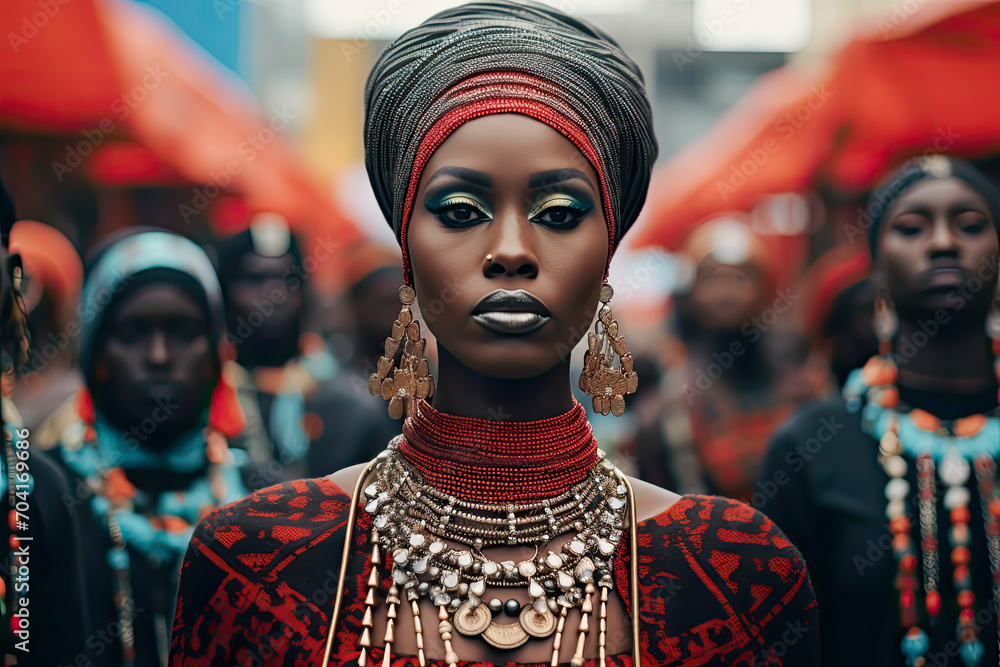 Celebrating Black Culture, a African American woman portrait in street