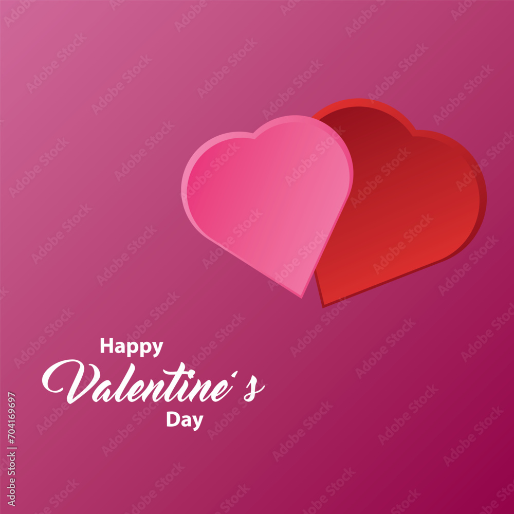 Valentine's Day Minimal Heart Design Card with Heart,Valentine Background Vector,Greeting Card