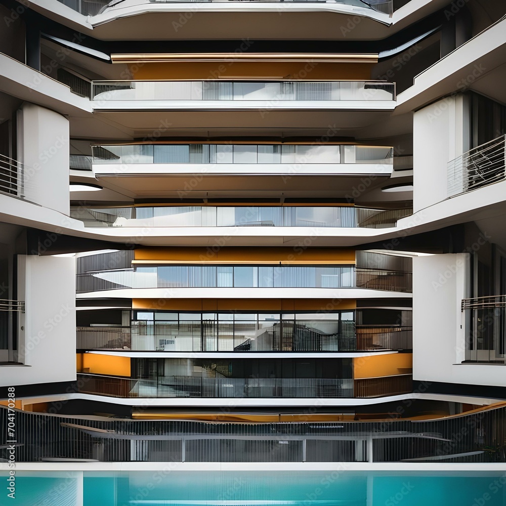 A modernist residential complex with interconnected sky bridges1 A modernist residential complex with interconnected sky bridges1