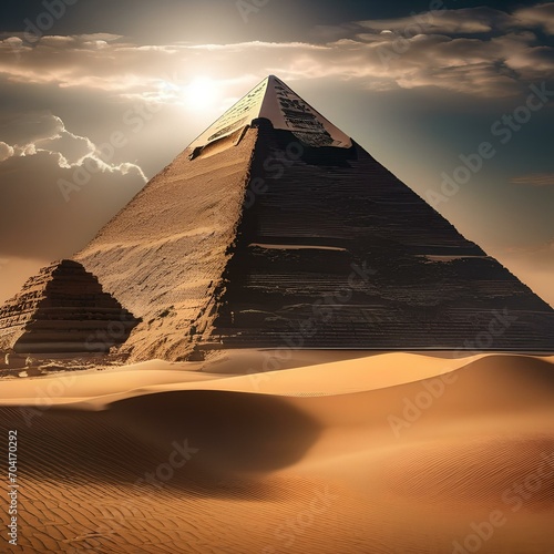 An ancient Egyptian pyramid rising majestically from the desert sands3 photo