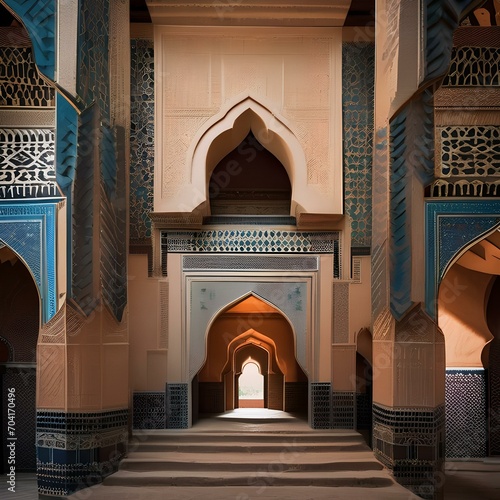 A traditional Moroccan kasbah with ornate geometric patterns2 photo