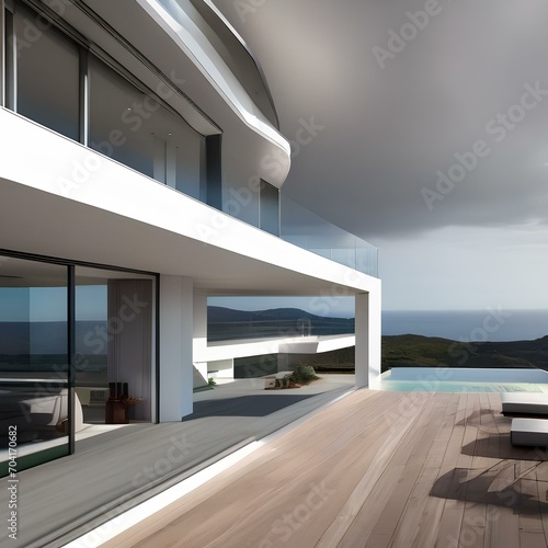 A sleek, futuristic cliffside residence with panoramic views1 photo