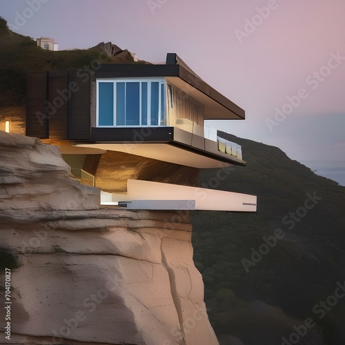 A modernist hotel with a cantilevered design overlooking a cliff2 photo