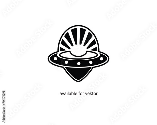 a combination of the sunrise and UFO logos vektor