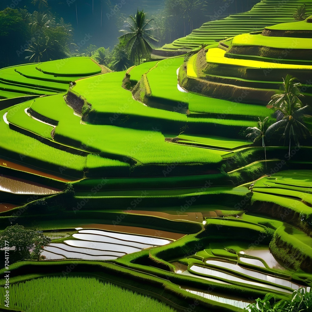 A traditional Indonesian rice terrace with tiered agricultural fields2