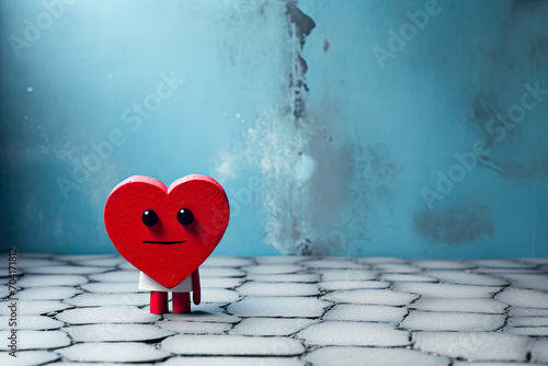 cute valentines day heart with copy space, is angry, anti love photo