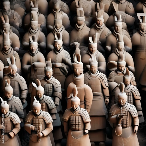 An ancient Chinese terracotta army site with thousands of soldier sculptures2