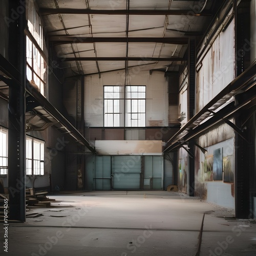 An abandoned industrial warehouse reclaimed as an art gallery space1