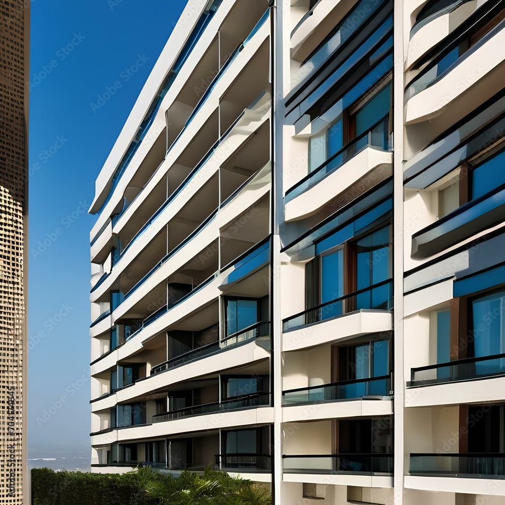 A modernist hotel with cantilevered balconies offering panoramic views3 A modernist hotel with cantilevered balconies offering panoramic views3