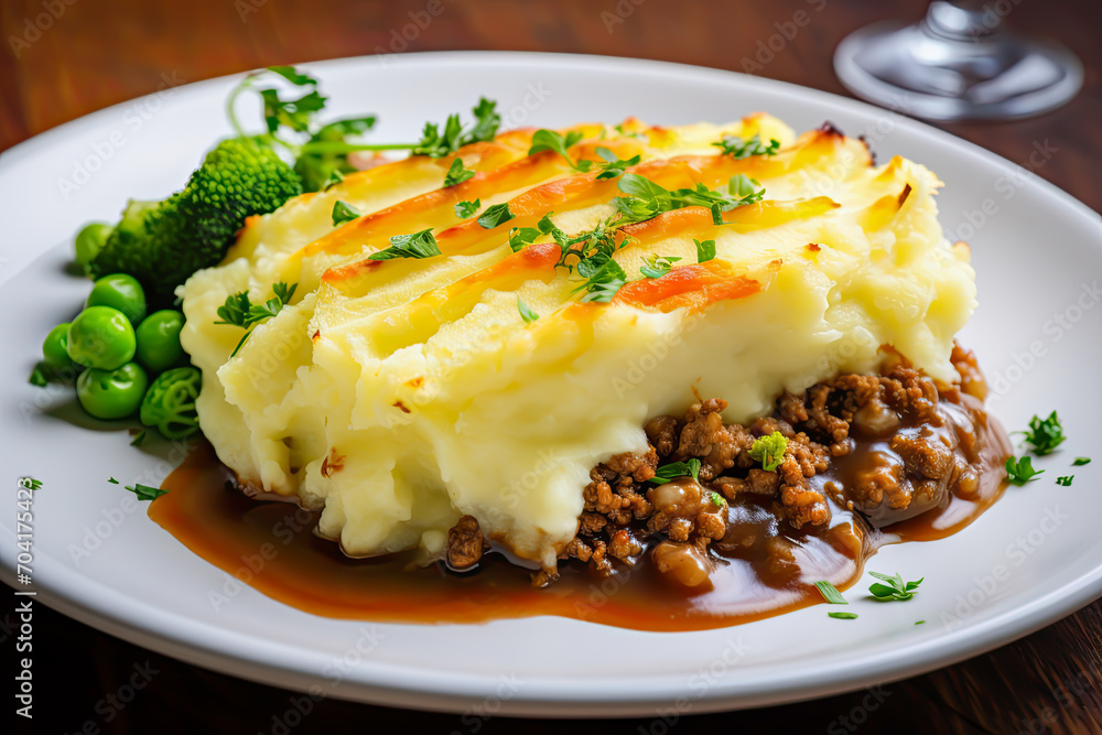 Shepherd's Pie: A savory pie made with minced meat, typically lamb or beef. Saint Patricks day recipes Shepherd's Pie: A savory pie made with minced meat, typically lamb or beef. Saint Patricks day recipes