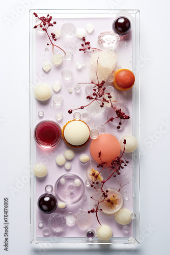 Fototapeta Naklejka Na Ścianę i Meble -  molecular gastronomy menu restaurant