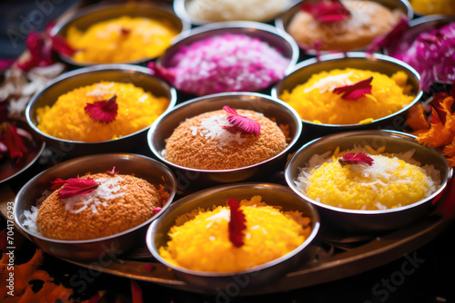 These sweets made of rice, coconut, and jaggery are prepared during Holi as part of the culinary delights associated with the festival photo