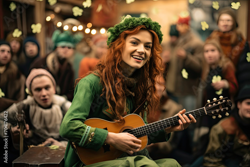 Traditional Irish Folklore Performances Storytellers in saint Patricks day