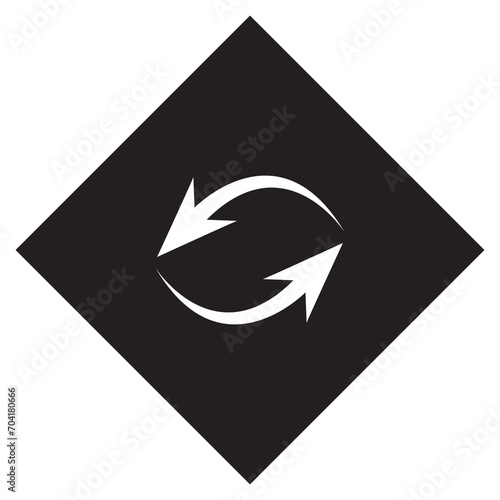 Repeat icon vector. Refresh logo design. Reload arrow vector icon illustration in rhombus isolated on white background