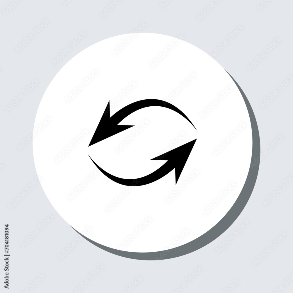 Repeat icon vector. Refresh sign symbol in trendy flat style. Reload arrow vector icon illustration in circle isolated on gray background Repeat icon vector. Refresh sign symbol in trendy flat style. Reload arrow vector icon illustration in circle isolated on gray background
