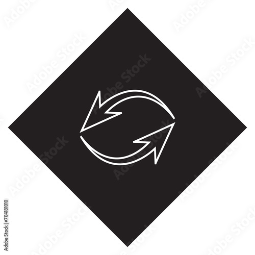 Repeat icon vector. Refresh logo design. Reload arrow vector icon illustration in rhombus isolated on white background