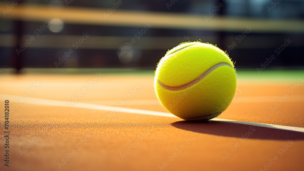Close-Up of a Tennis Ball on a Clay Court