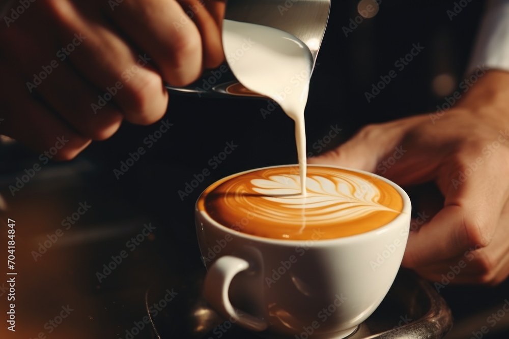 cup of coffee on wooden table
 - obrazy, fototapety, plakaty 