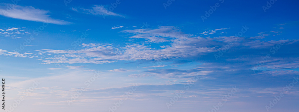 Morning clouds and sky,Real majestic sunrise sundown sky background with gentle colorful clouds without birds.