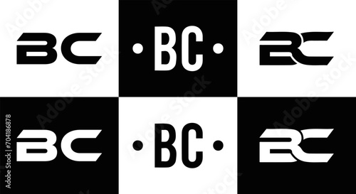 BC logo. B C design. White BC letter. BC, B C letter logo design. Initial letter BC letter logo set, linked circle uppercase monogram logo. B C letter logo vector design.