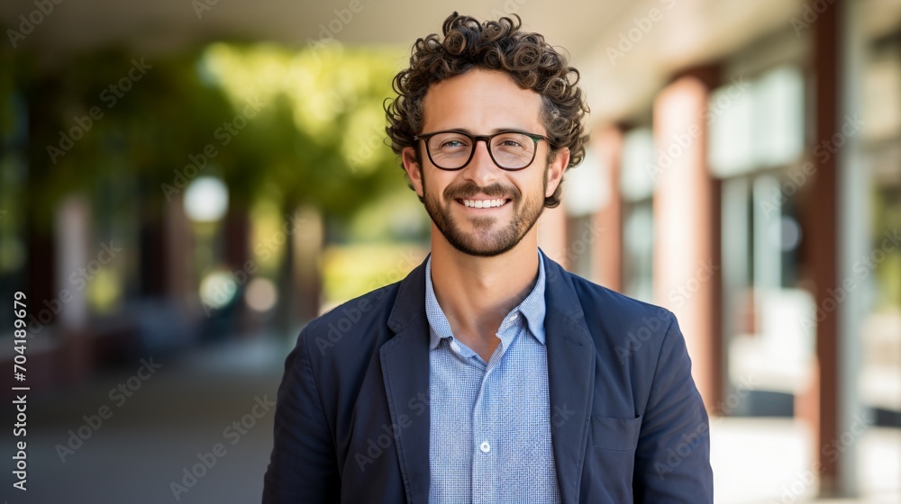 Portrait of a smiling young professional man wearing glasses Portrait of a smiling young professional man wearing glasses
