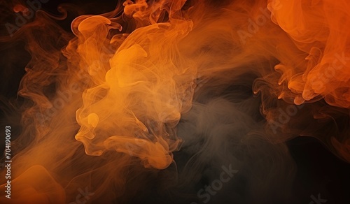 Orange and gray smoke swirls