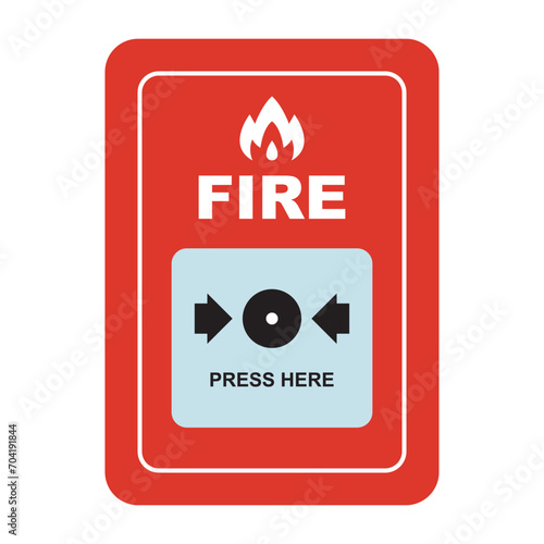 fire alarm button. flat vector illustration
