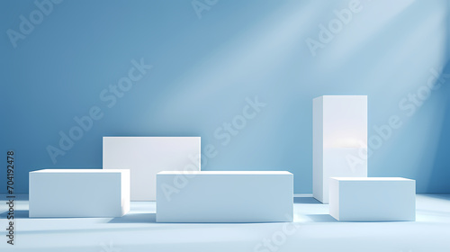 Simple product booth, podium, stage, product commercial photography background, cosmetics booth, 3D rendering