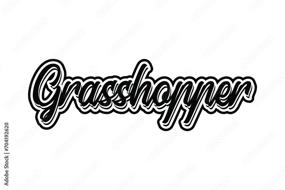 typography and text effect of the word grasshopper