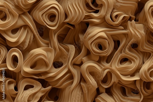 3D rendering of a brown, organic, fluid-like surface photo