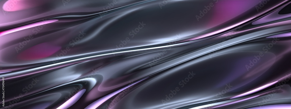 Fototapeta premium Metal Curtain Delicate Luxury Reflection Elegant Modern 3D Rendering Abstract Background