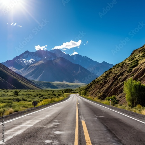 Road through the Andes Mountains