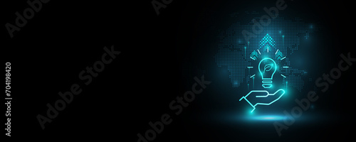 Technology background image, concept of using natural power to save the world